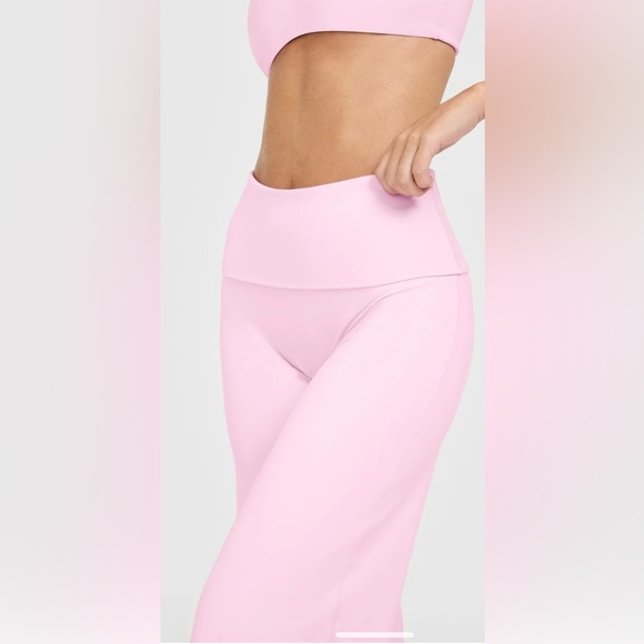 Oner Active SOFTMOTION™ FOLD OVER STRAIGHT LEG BOTTOMS Chalk Pink L short length - Picture 4 of 7